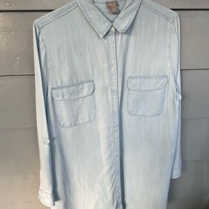 Half-Button Denim Shirt (3) size 16-18-dry cleaned